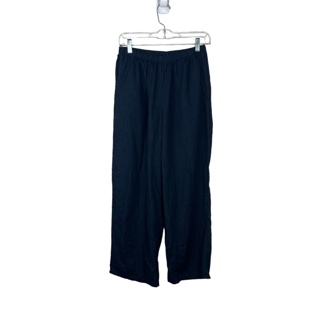 FLAX Wide Leg Crop Pants 100% Linen Lagenlook